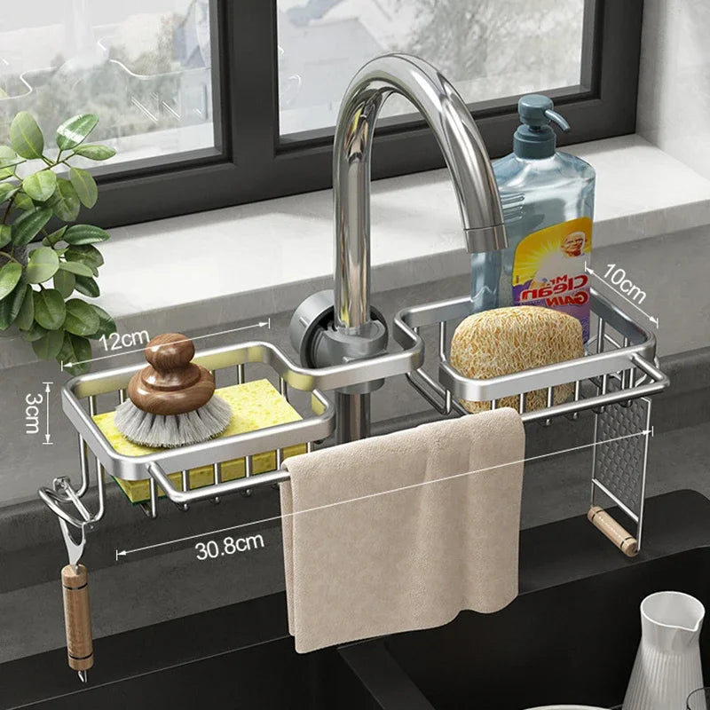 Keukenaccessoire Aluminium Afvoerrek voor Spons en Zeep 2