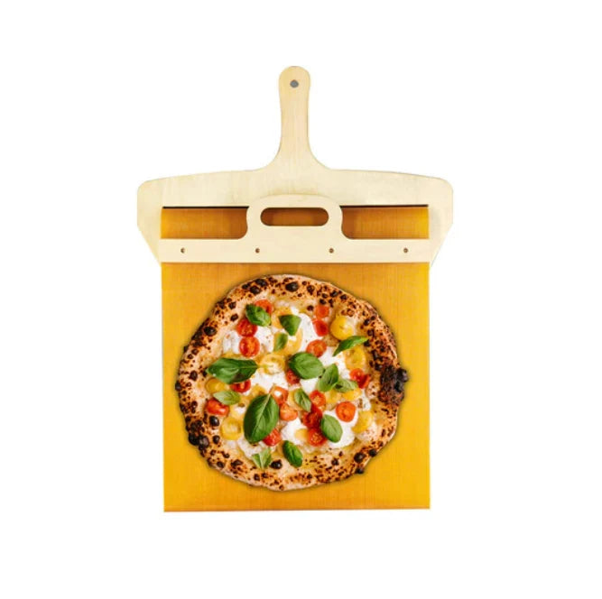 Keukengereedschap Pizzaschep met Schuifmechanisme Hout 2