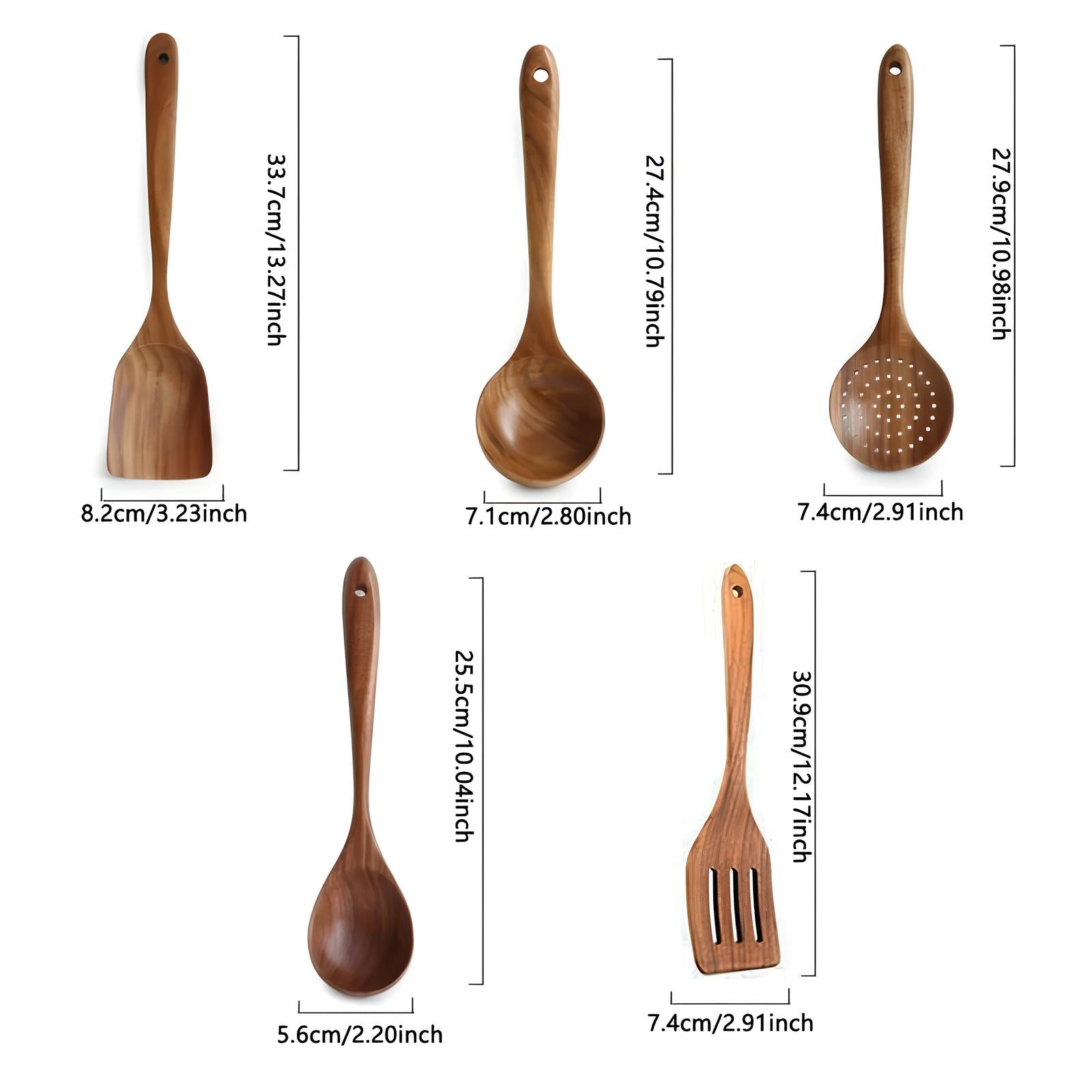 Keukengerei Set 5 Stuks Natuurlijke Hout voor Functioneel Koken 4