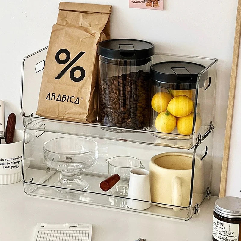 Keukenorganizer Stapelbaar Transparant Met Handgrepen 0