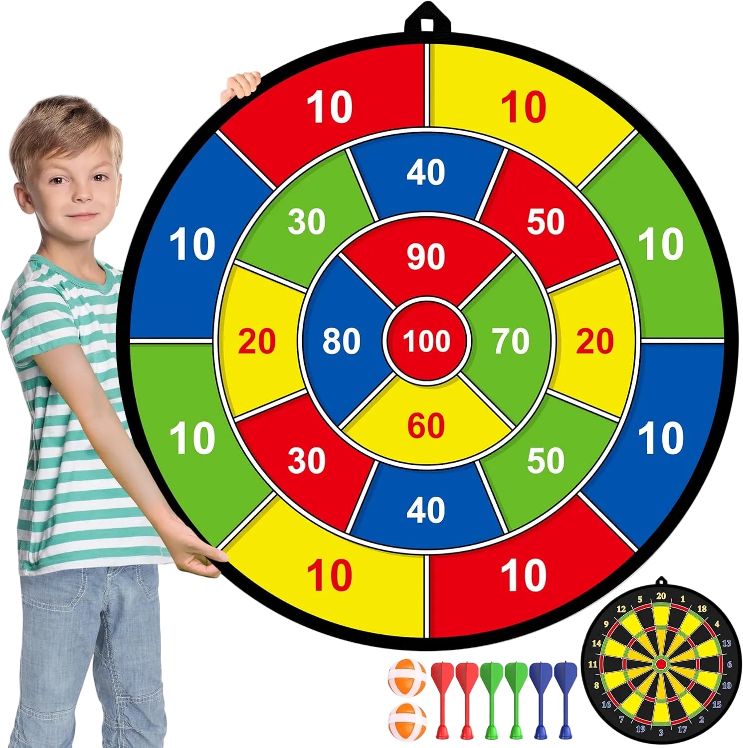 Kinderdartbord Dubbelzijdig Met Plakballen 0