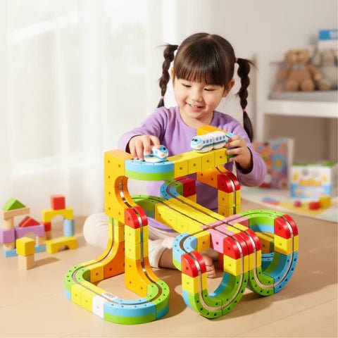 Kinderen 3D Spoorwegbouwset met Oplaadbare Locomotief 4