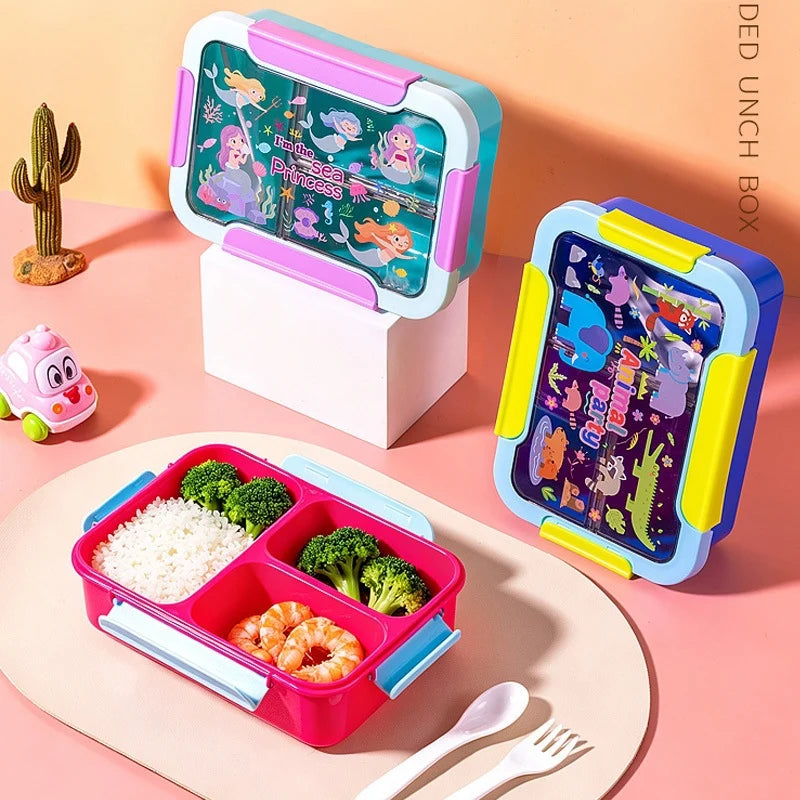 Kinderen Bento Lunchbox Met Meerdere Vakken Thema Ontwerp 1