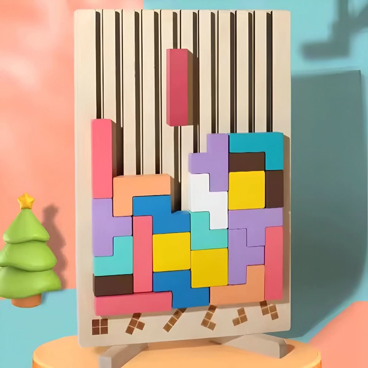 Kinderen Houten Tetris Spel Montessori Ontwikkeling Speelgoed 5