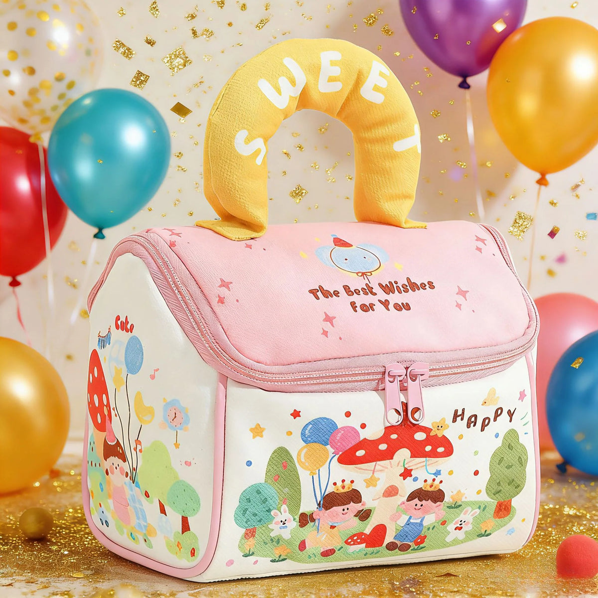 Kinderen Lunchtas Geïsoleerd Met Thema 0