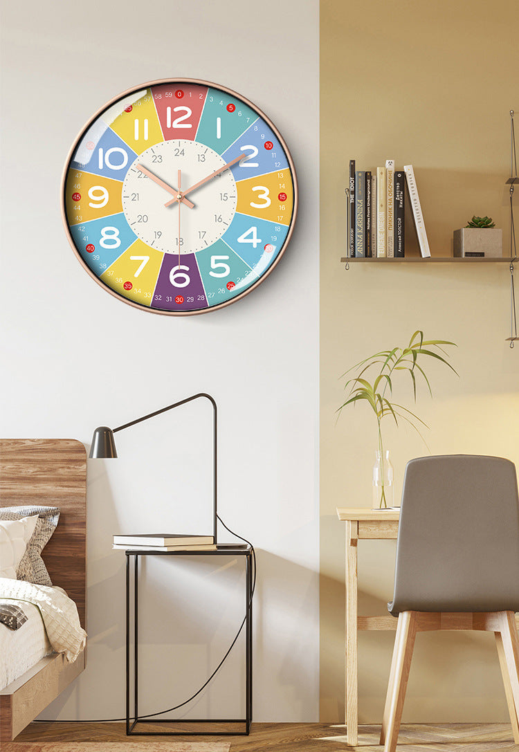 Kinderen Wandklok Kleurrijk Speels Design 1
