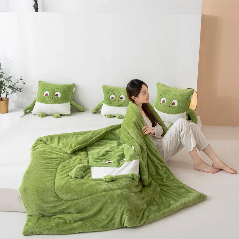 Kinderen's Gewatteerd Kussen Deken Mini Monster 3