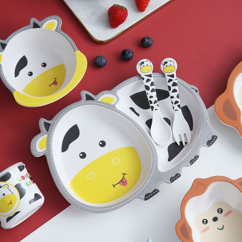 Kinderservies Set met Schattige Patronen voor Kinderen - 5 Delig 1