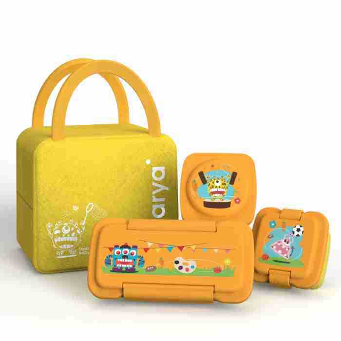 Kindersnackset met draagtas en speels ontwerp 0