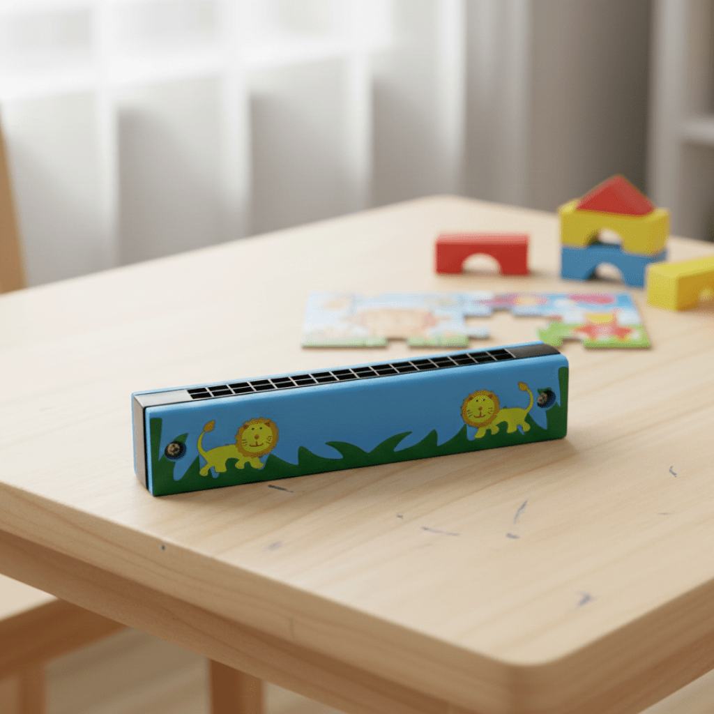 Kindvriendelijke Houten Mondharmonica voor Kleine Muzikanten 0