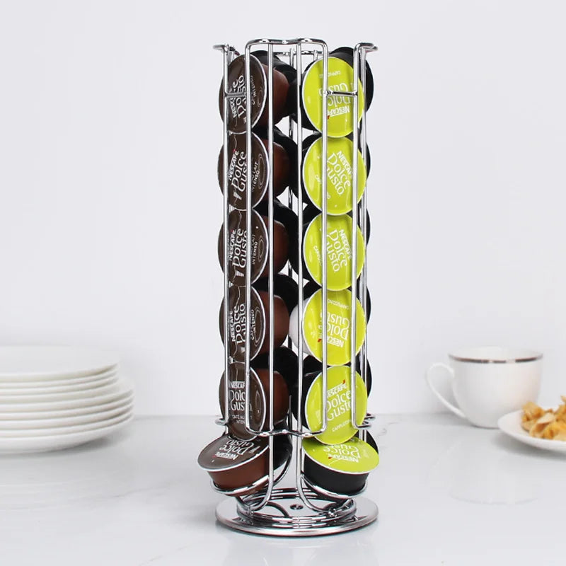 Koffiecapsulehouder Draaibaar voor 24 Capsules 0