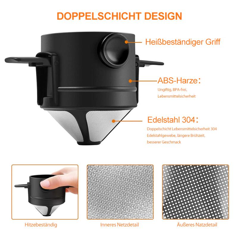 Koffiefilter voor Herbruikbaar Gebruik met Dubbellaags Microfilter 2