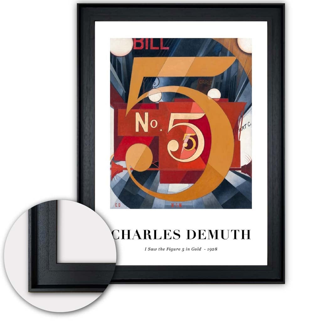 Kunstprint Charles Demuth - Cijfer 5 in Goud 1