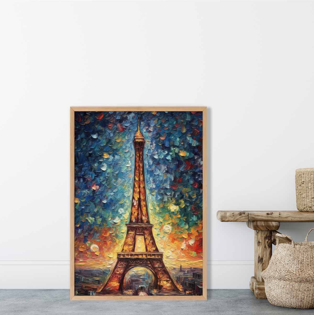 Kunstprint Eiffeltoren bij Zonsondergang voor Moderne en Boho Interieurs 1