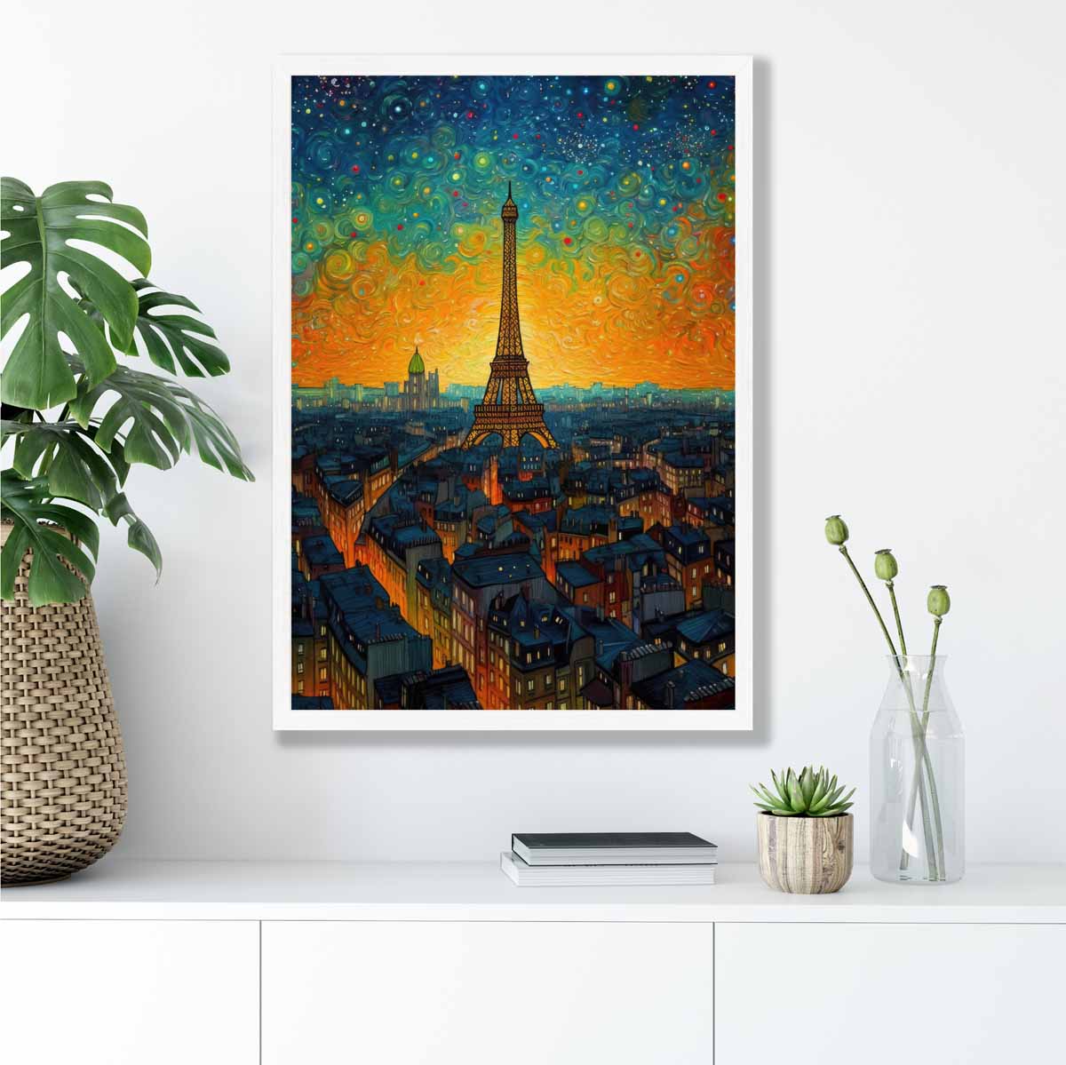 Kunstprint Parijs bij Zonsondergang Voor Wanddecoratie 4