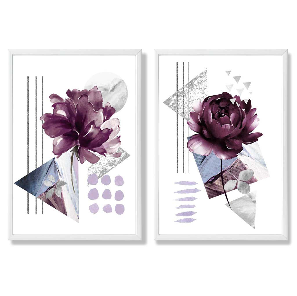 Kunstprints Set van 2 Bloemen Motief Modern Decor 3