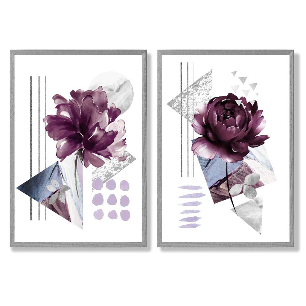 Kunstprints Set van 2 Bloemen Motief Modern Decor 5