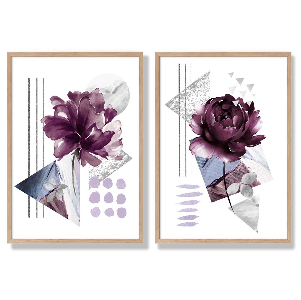 Kunstprints Set van 2 Bloemen Motief Modern Decor 6