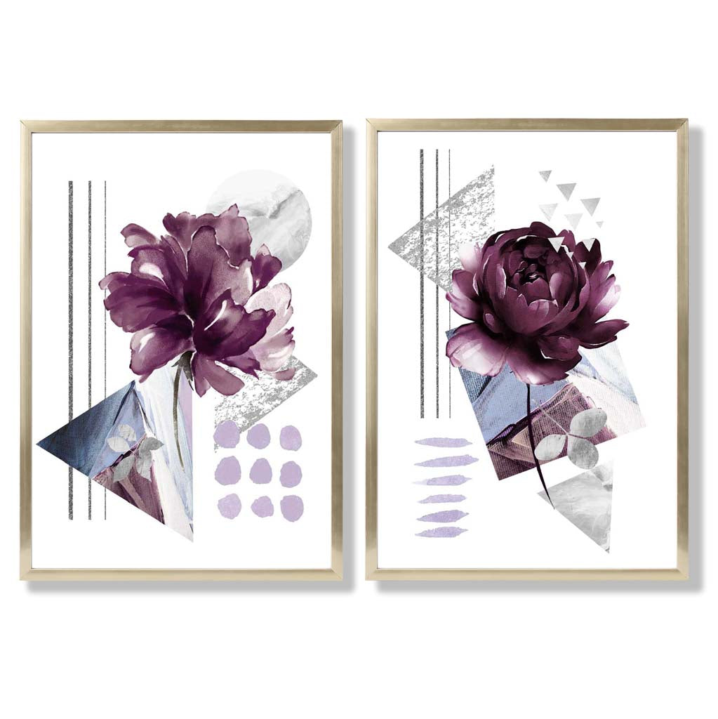 Kunstprints Set van 2 Bloemen Motief Modern Decor 8