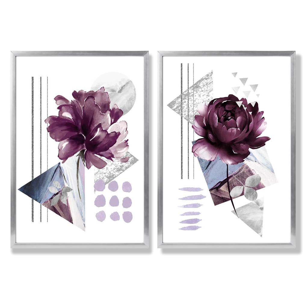 Kunstprints Set van 2 Bloemen Motief Modern Decor 9