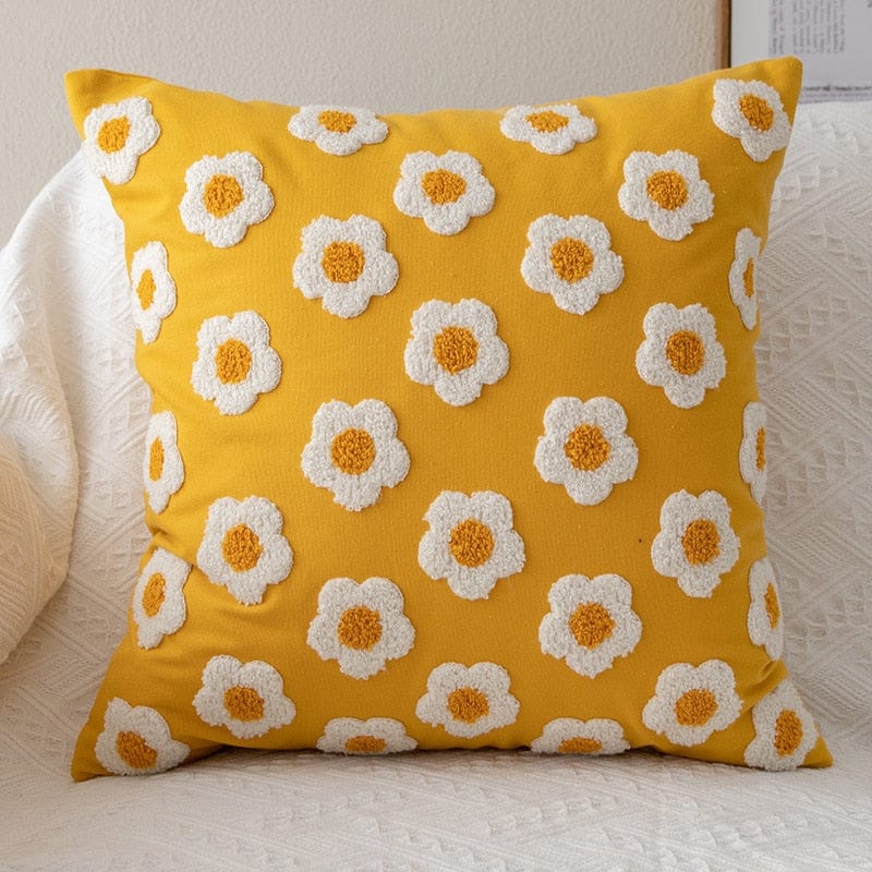 Kussenhoes Boho Stijl met Daisy Motief 4