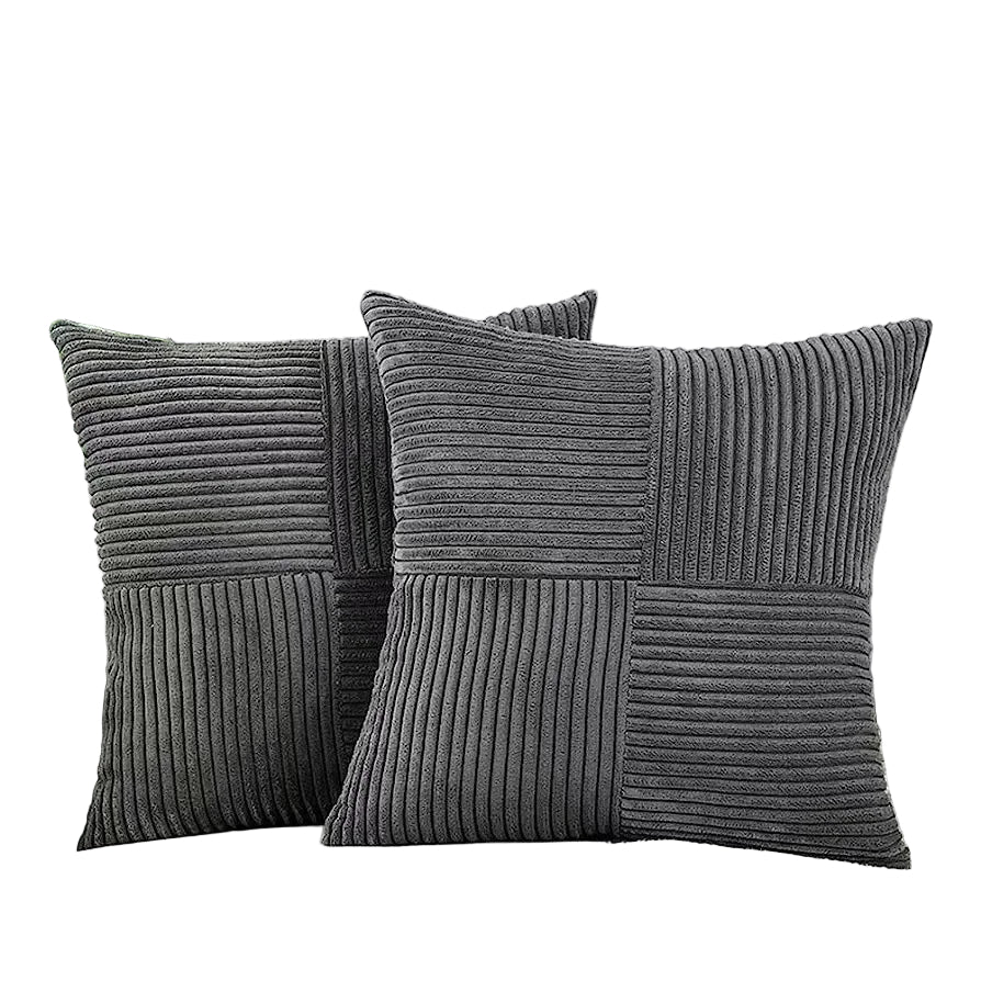 Kussenhoezen Set van Twee 45x45 Corduroy Textuur voor Kussens op de Bank 0