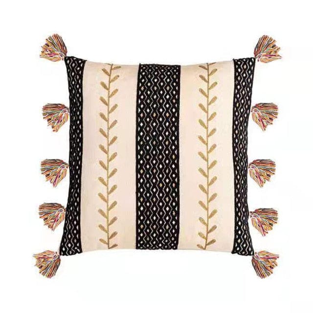 Kussensloop met Franjes en Boho-Textuur 11