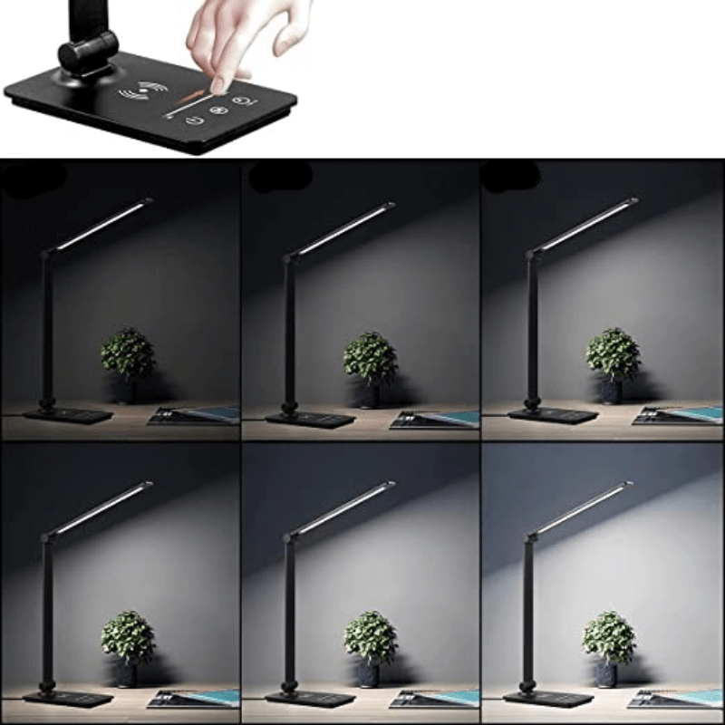 LED Bureaulamp met Draadloos Opladen en Instelbare Helderheid 2