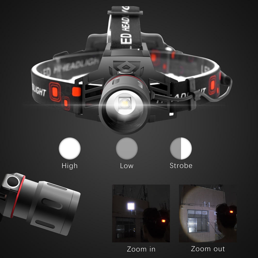 LED Hoofdlamp USB Oplaadbaar met Meerdere Lichtmodi 1