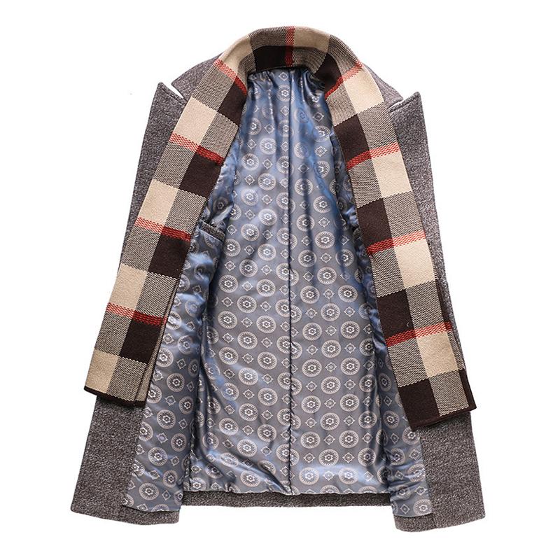 Lange Dames Jas Wol Met Afneembare Sjaal Voor Winter 2