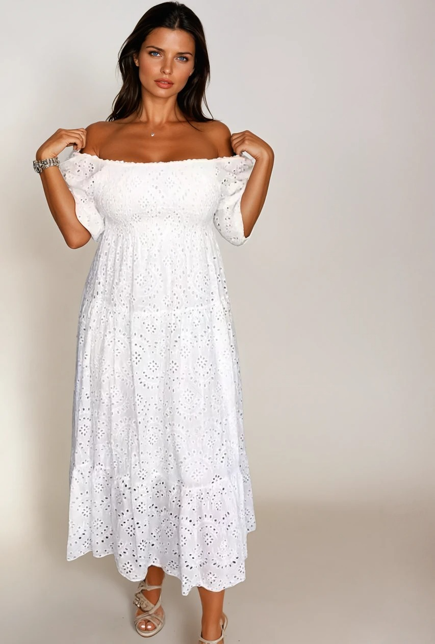 Lange Kanten Jurk Dames Elegante Stijl 1