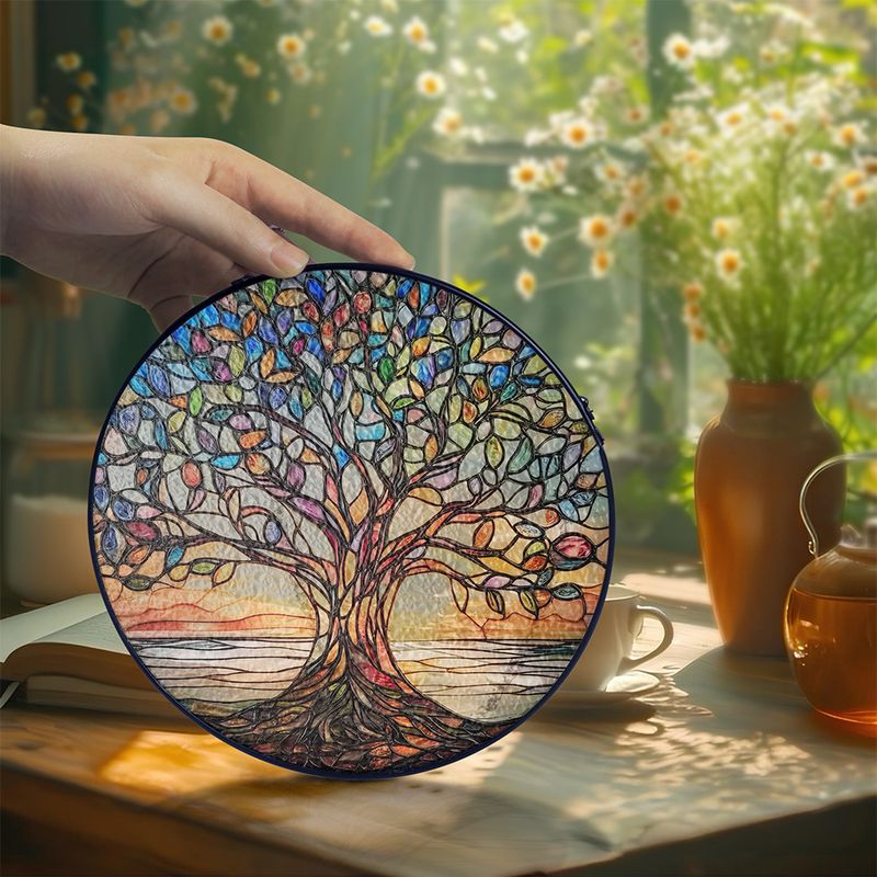 Levensboom Zonnevanger Handgemaakt Glas-in-Lood 2