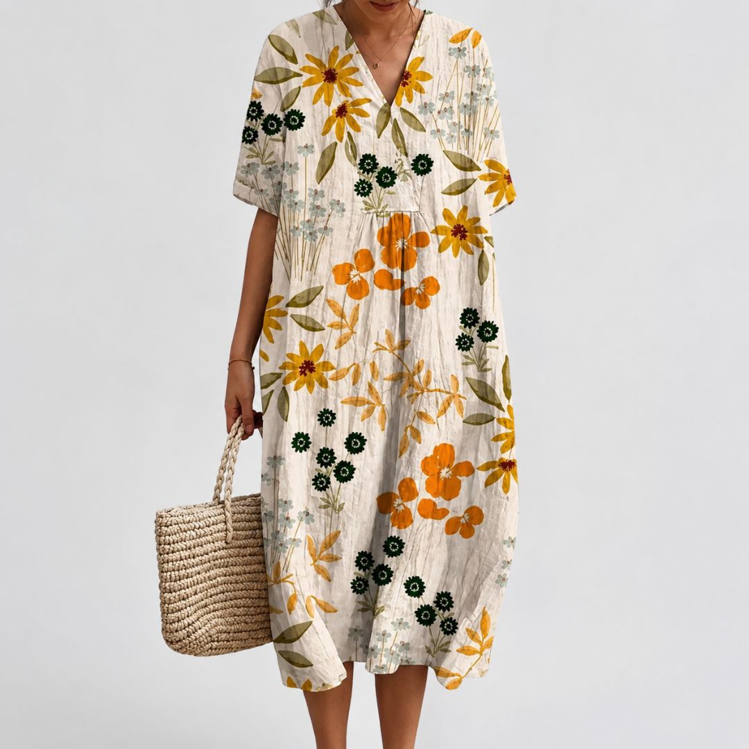 Losse zomerjurk voor dames met bloemenprint 4