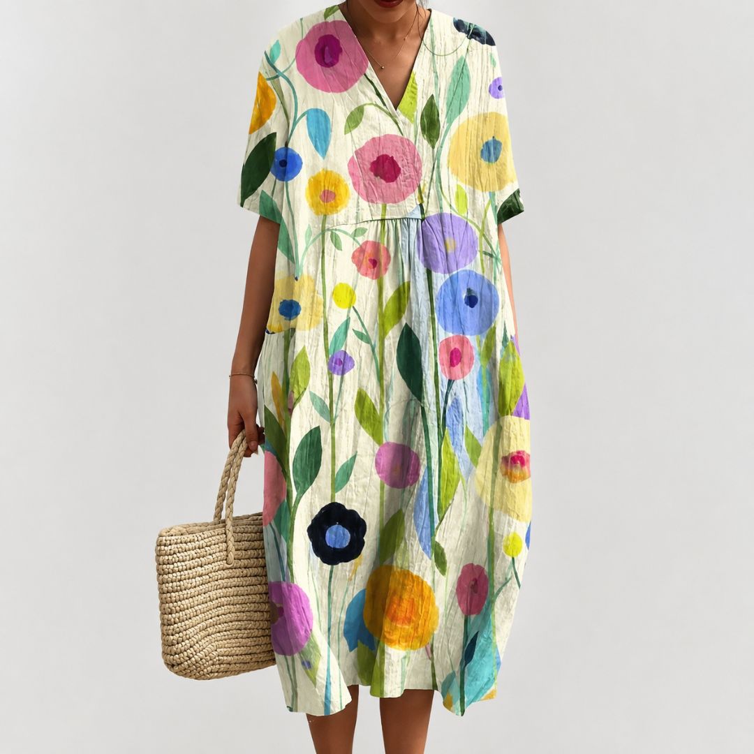 Losse zomerjurk voor dames met bloemenprint 7