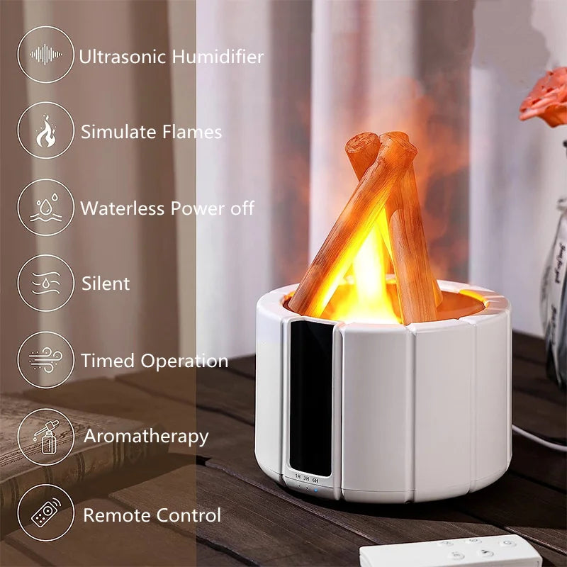 Luchtbevochtiger met Aromatherapie en Vlamontwerp voor Slaapkamer en Woonkamer 5
