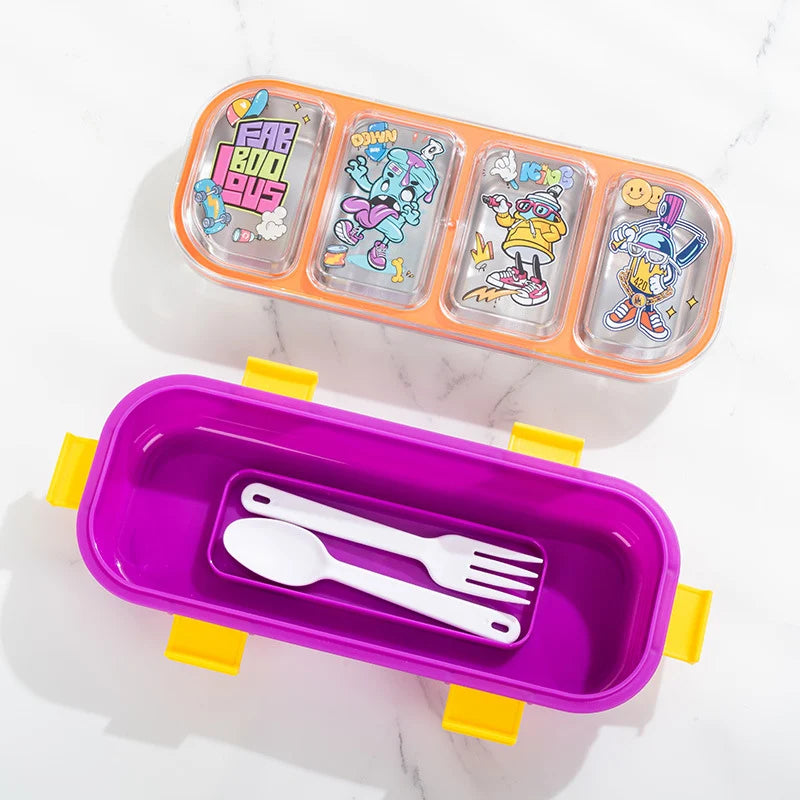 Lunchbox met meerdere compartimenten en haaienthema voor kinderen 2
