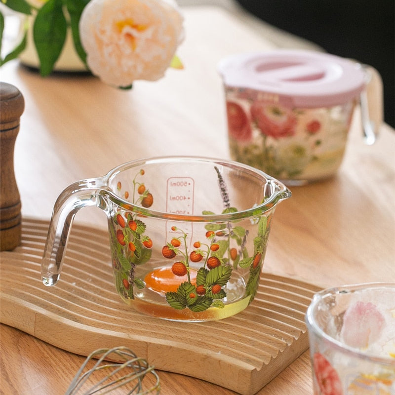 Maatbeker met Deksel Bloemen Design 1
