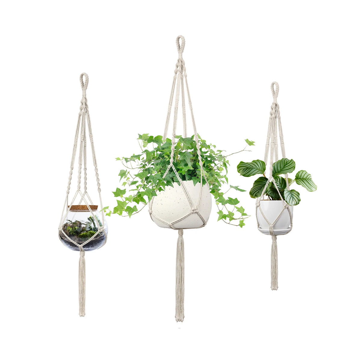 Macramé Plantenhanger Handgemaakt voor Binnen en Buiten 4