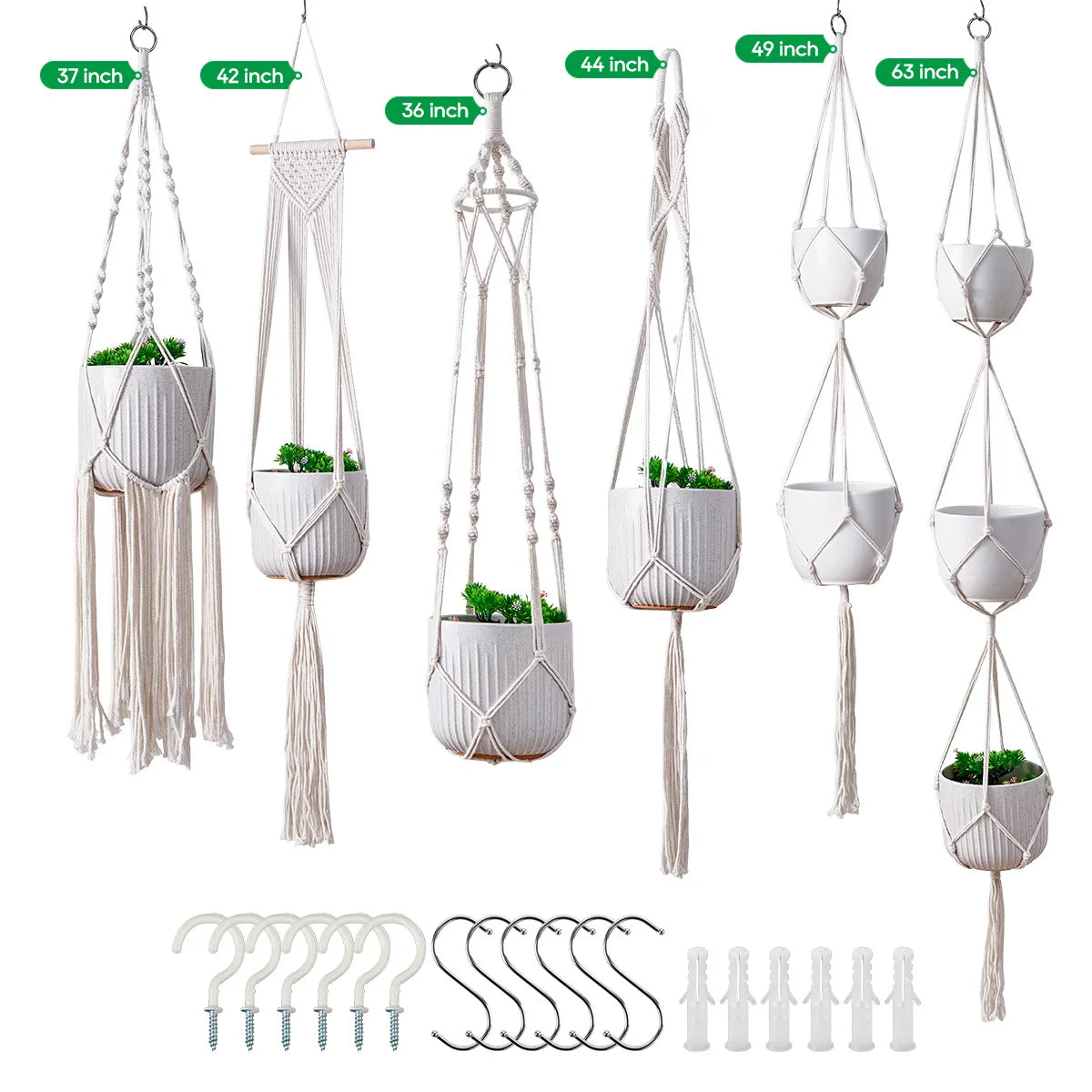 Macramé Plantenhanger Set Bohemian Stijl 1