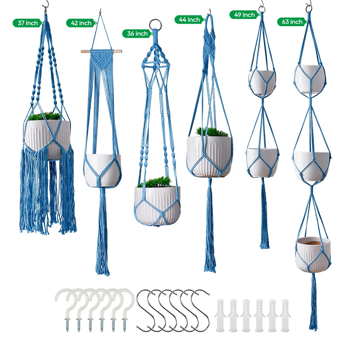 Macramé Plantenhanger Set Bohemian Stijl 10