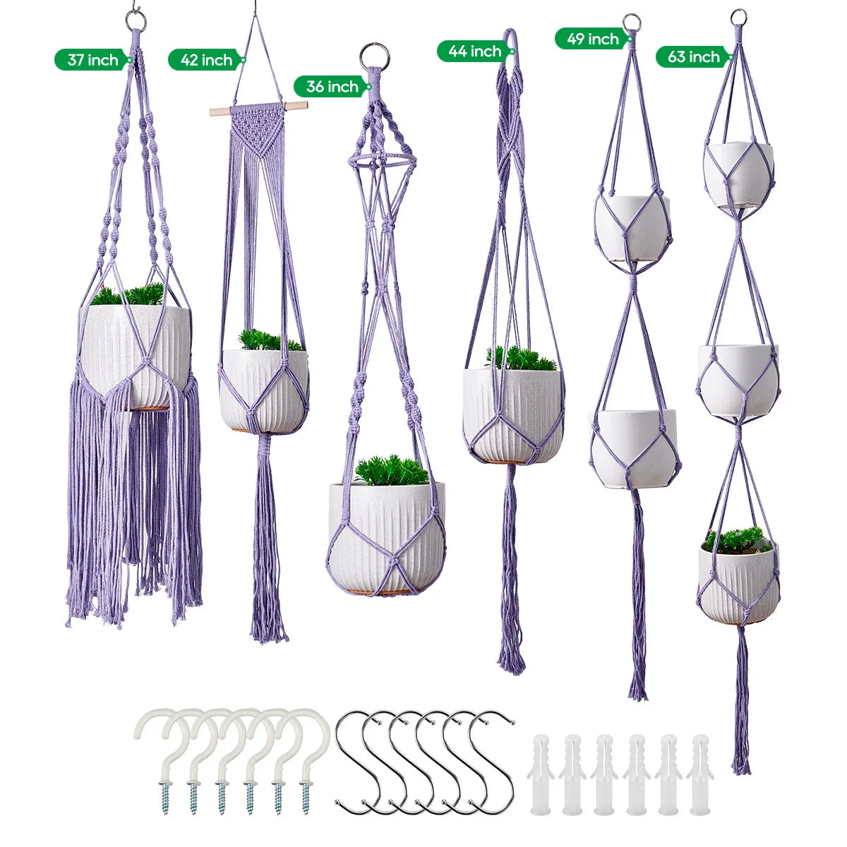 Macramé Plantenhanger Set Bohemian Stijl 12