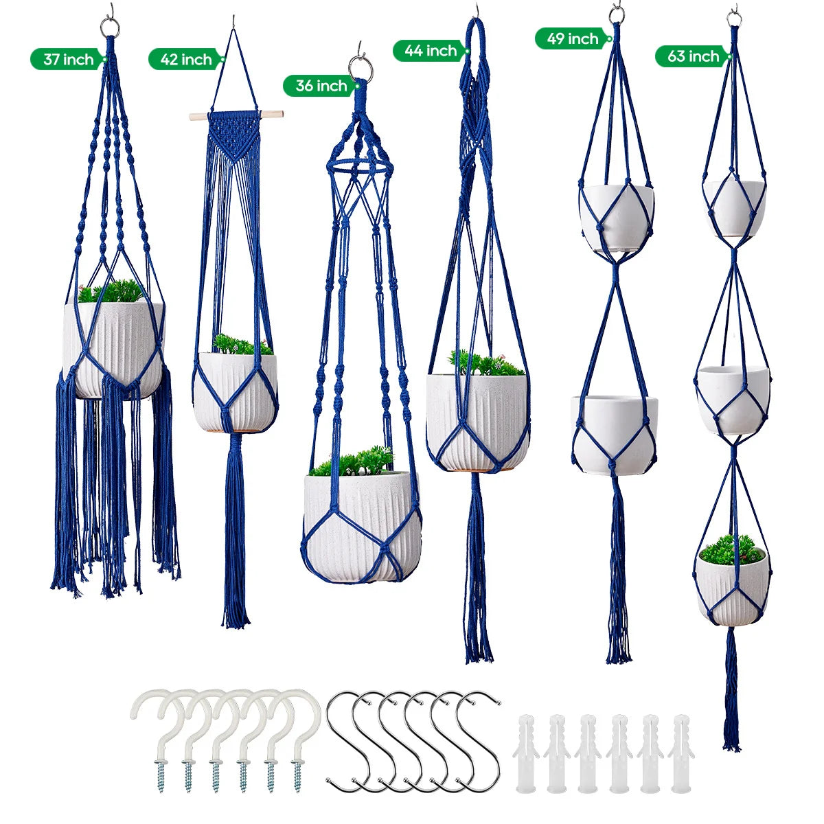 Macramé Plantenhanger Set Bohemian Stijl 7