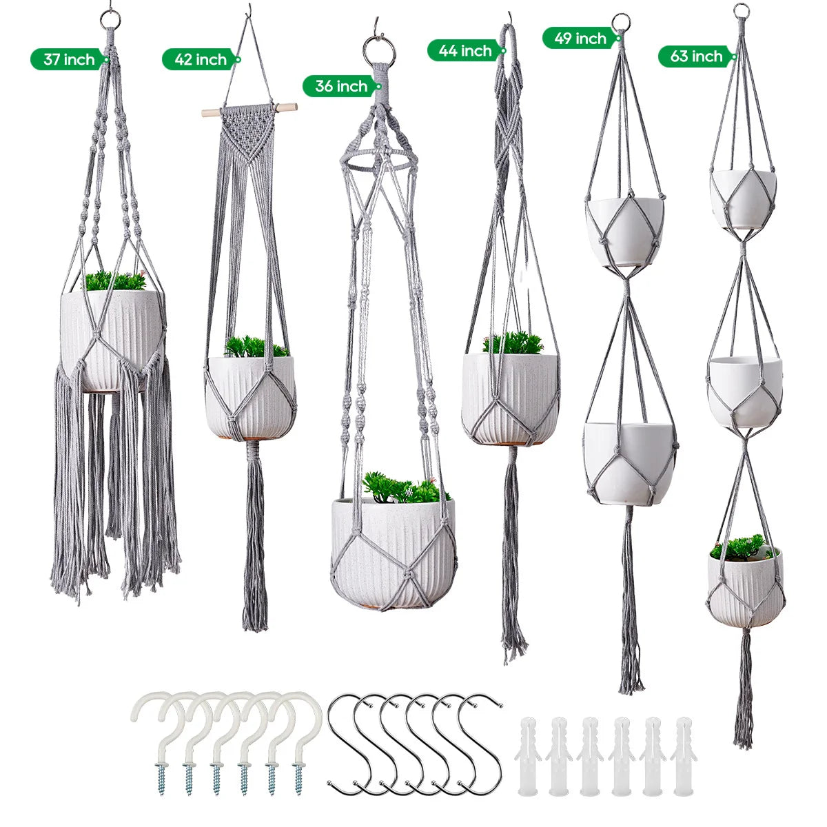 Macramé Plantenhanger Set Bohemian Stijl 8