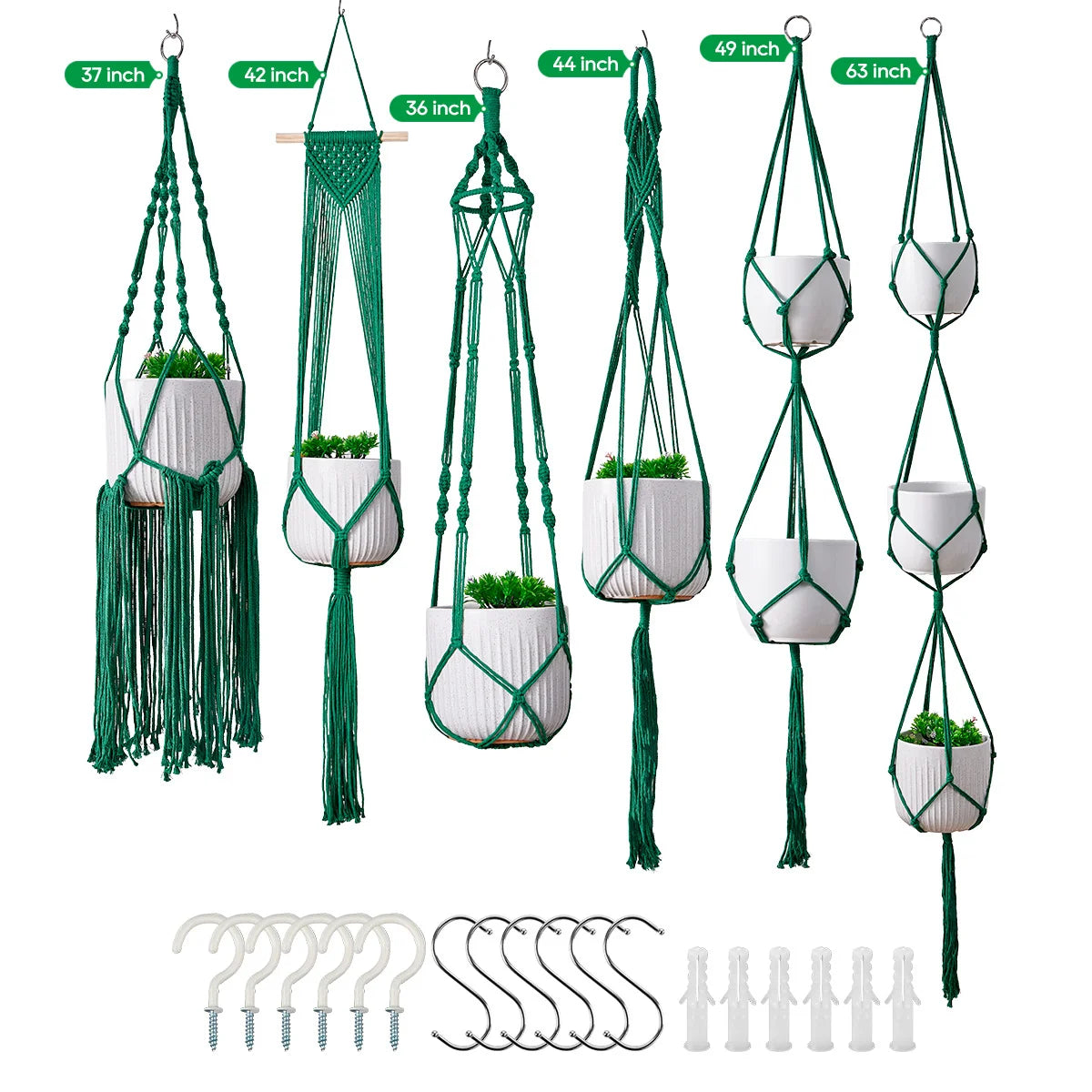 Macramé Plantenhanger Set Bohemian Stijl 9