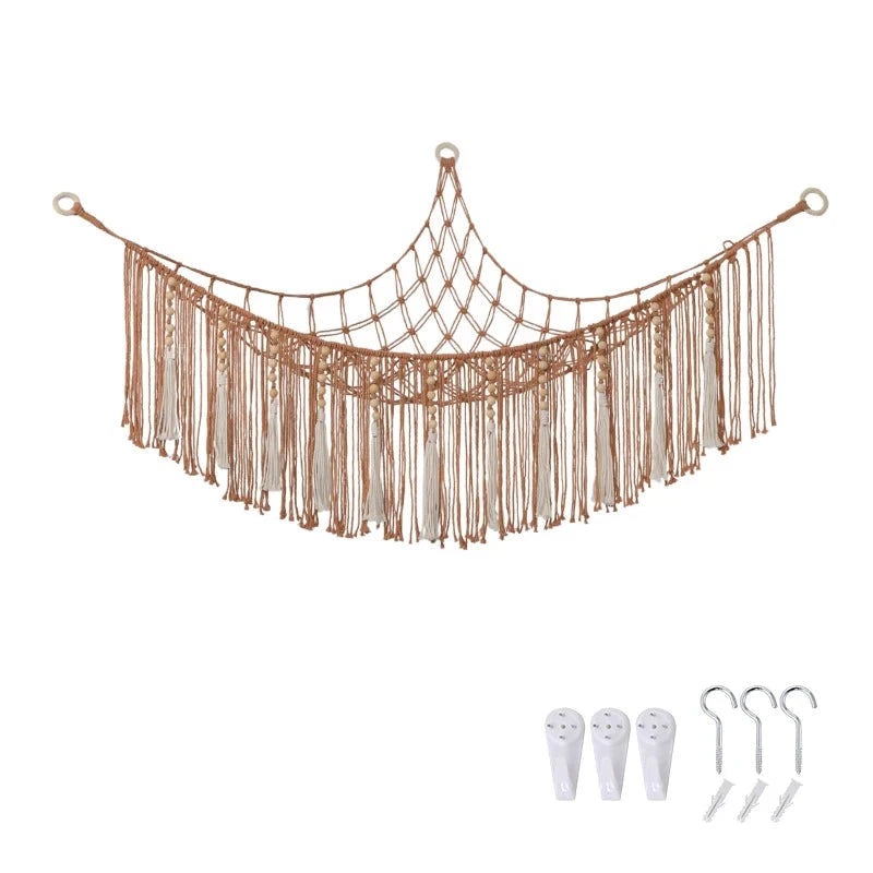 Macramé Wandplank Bohemian Stijlvol Wandrek 6