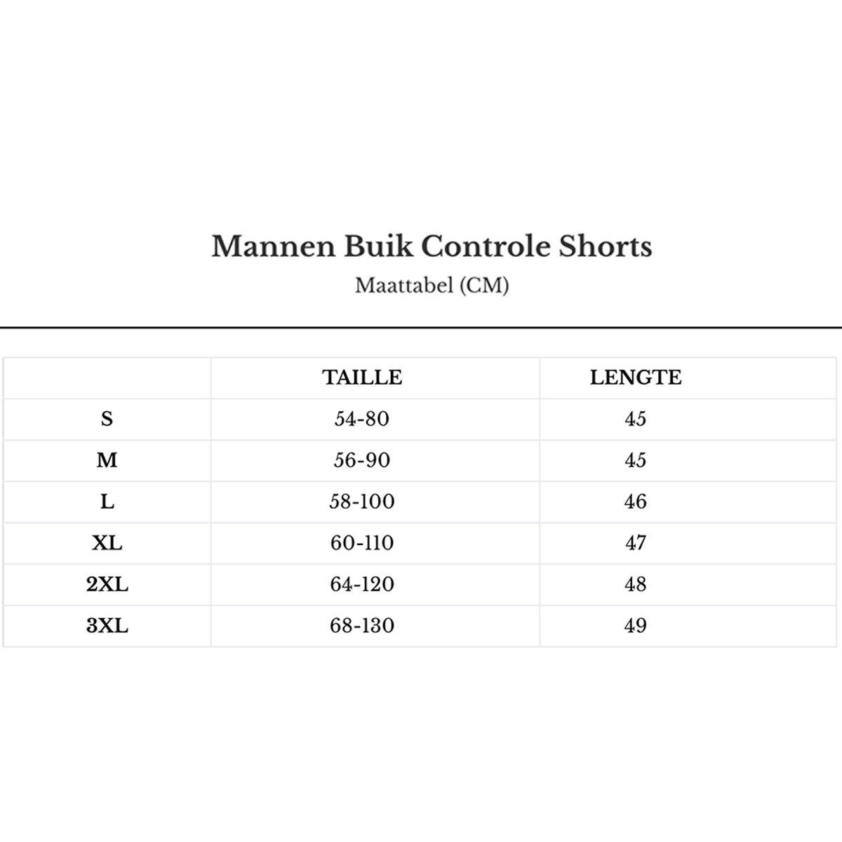 Mannen Buik Controle Shorts