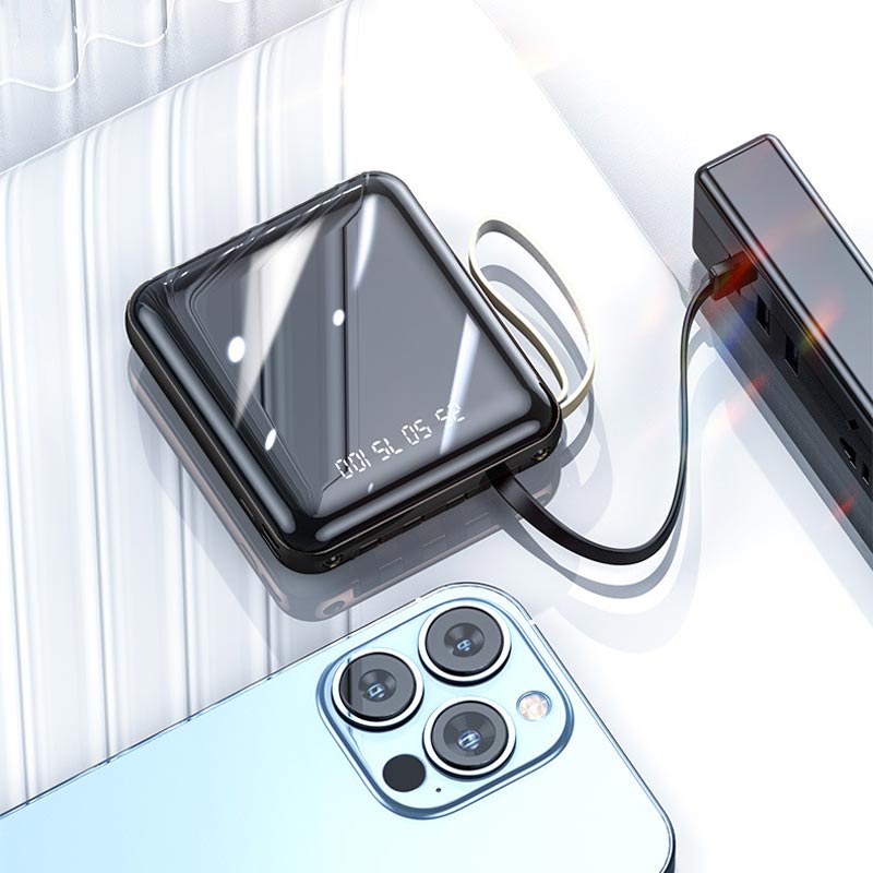 Mini Powerbank 20.000 mAh met Geïntegreerde Kabels 4