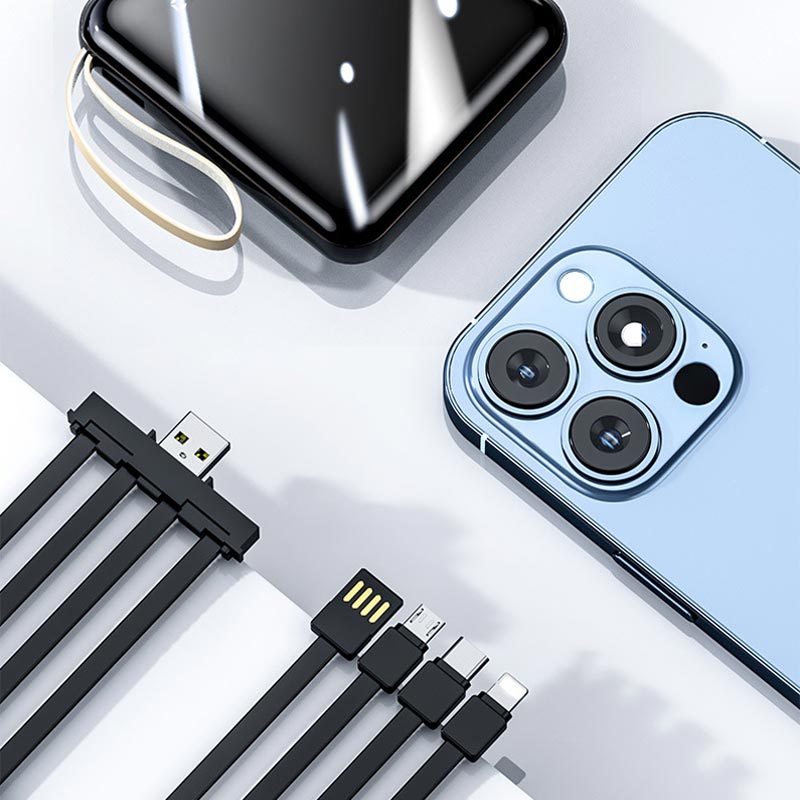 Mini Powerbank 20.000 mAh met Geïntegreerde Kabels 6