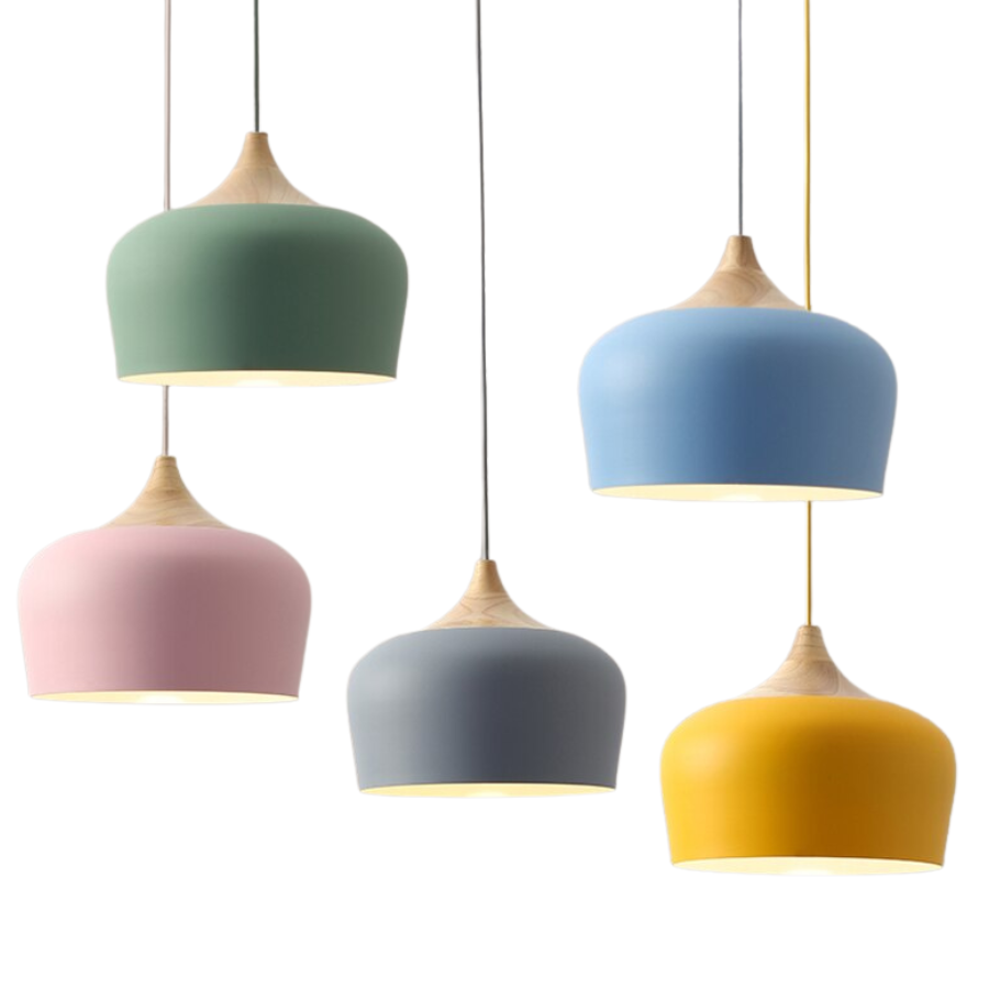 Minimalistische Hanglamp Met Pastel Koepel 1
