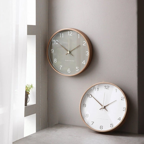 Minimalistische Wandklok Hout Stille Analoge Klok 1